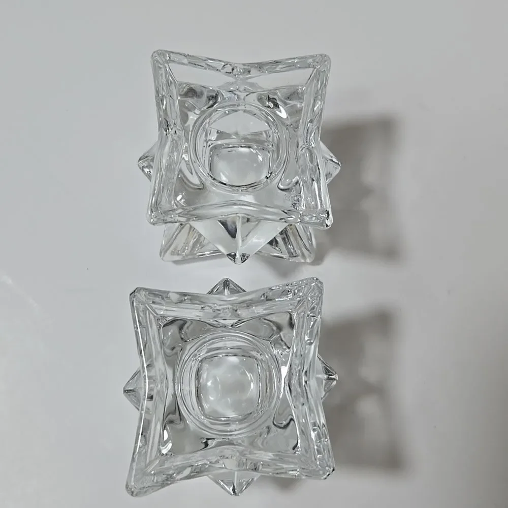 Lead Crystal 3D Star Candle Holders Modern Elegant Candlestick Diamond Geometric